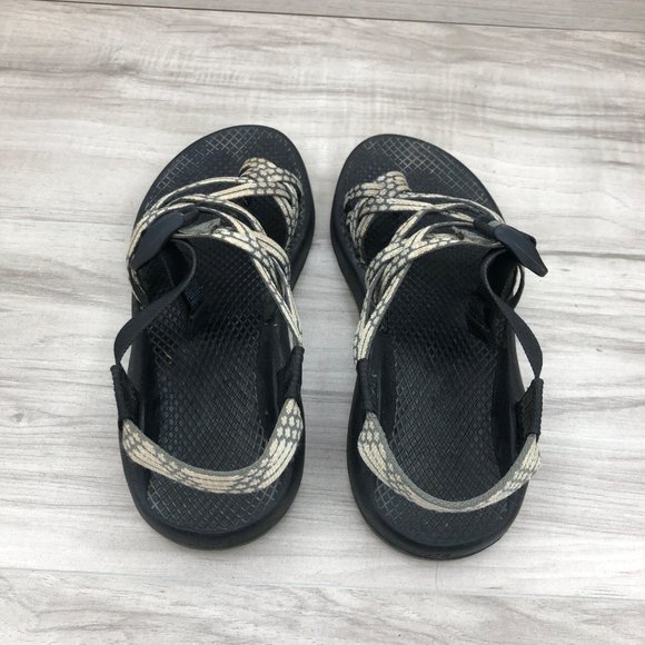 Chaco Sandals Womens 6 Zx2 Toe Strap Gray Off White Adjustable Outdoor Shoes - Picture 9 of 11